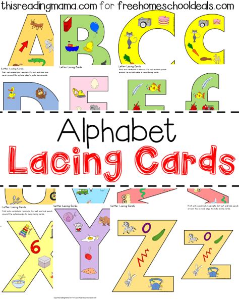 Alphabet Lacing Cards Free Printables